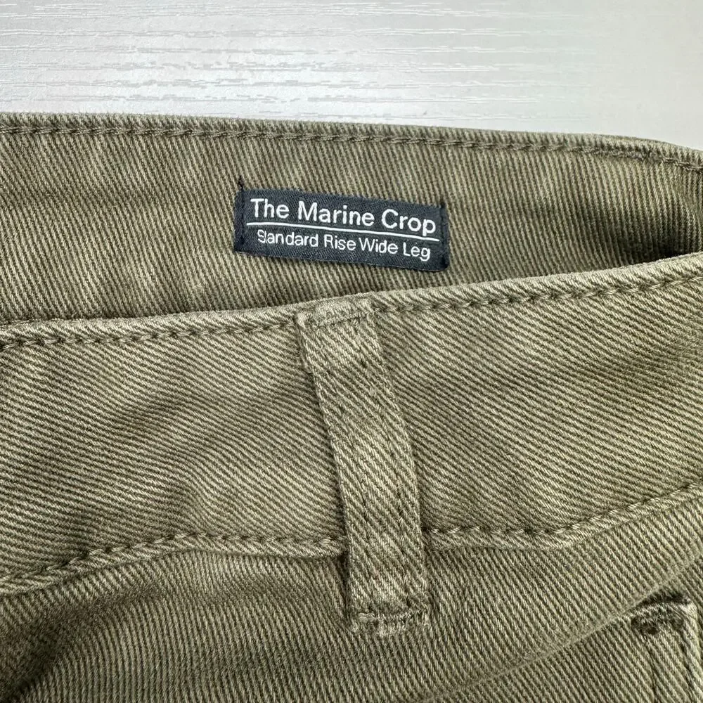 NWOT Sanctuary Denim The Marine Wide Leg Crop Jeans 29 Army Green Patch Pocket - Picture 12 of 16